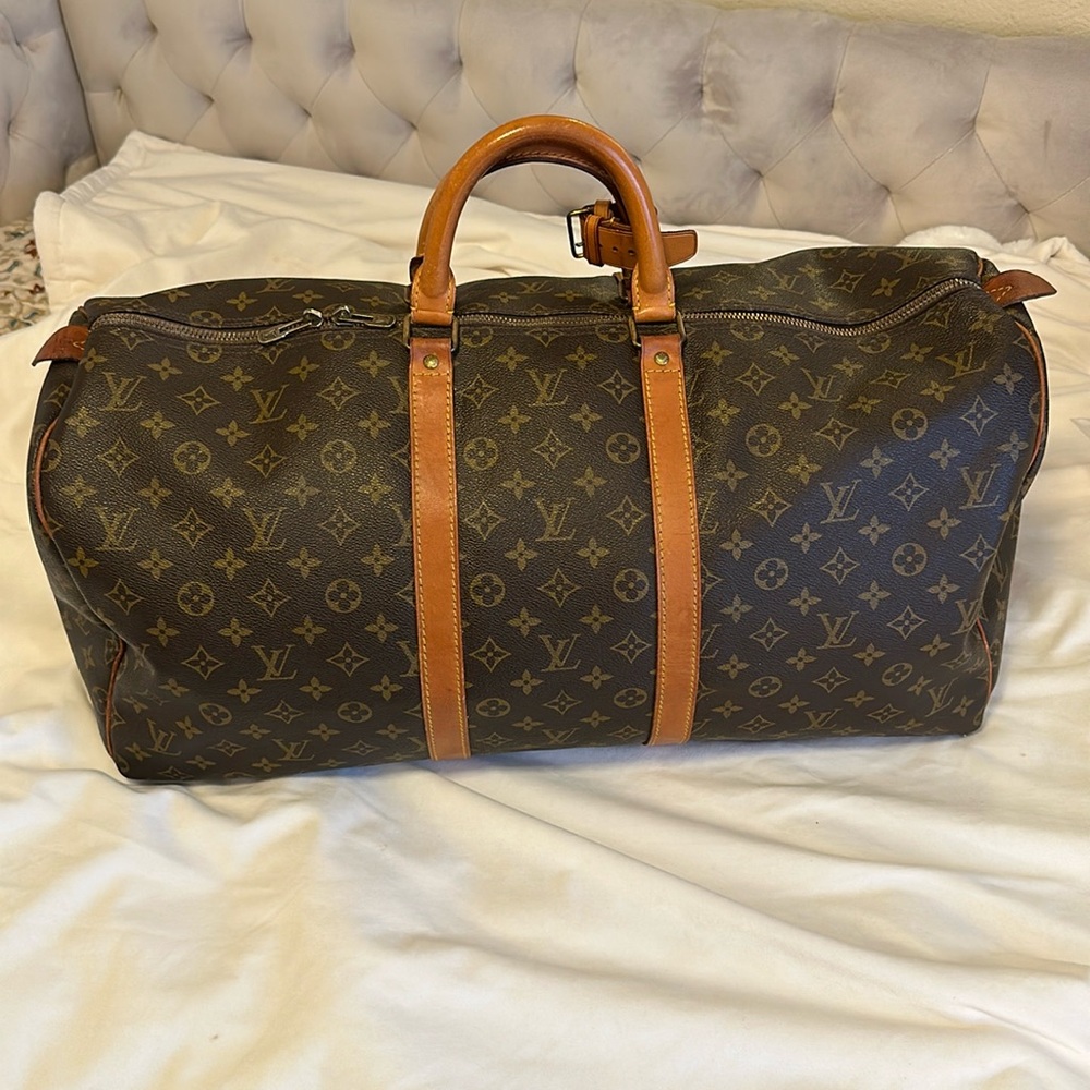 LOUIS VUITTON Monogram Keepall Authentic 55cm Vintage Travel Made in France